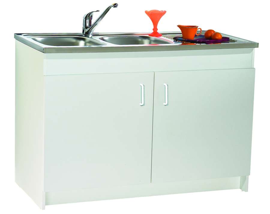 Meuble sous-évier blanc orion 2 portes 80 cm - M KIT