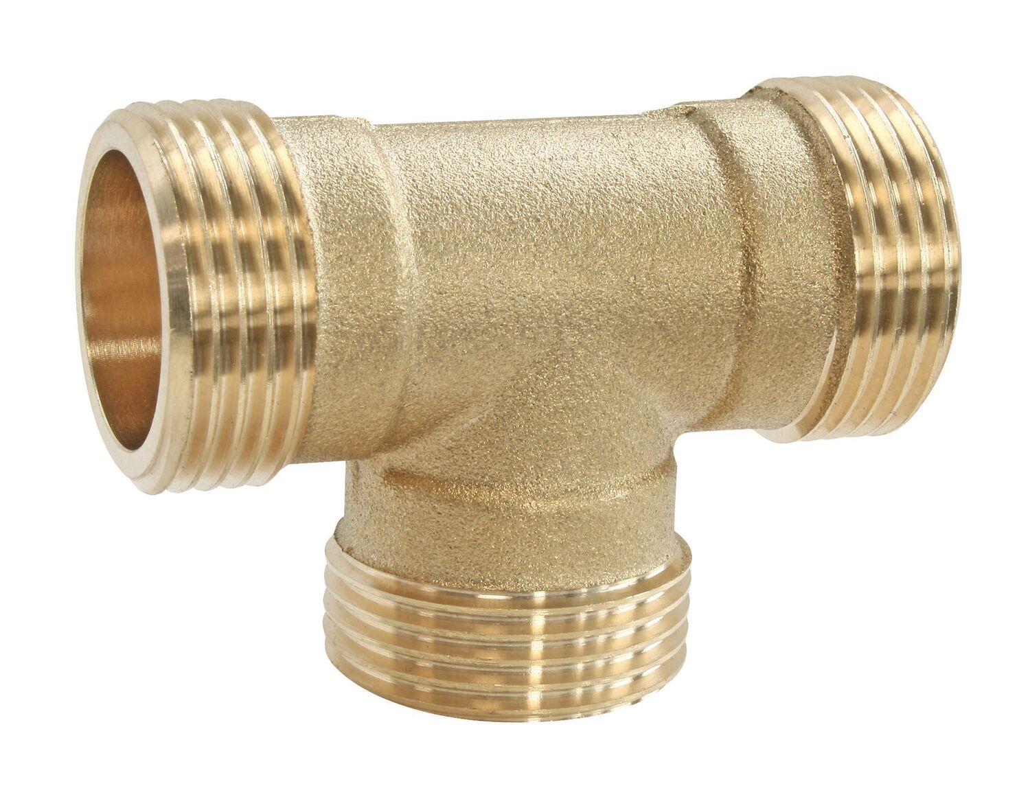 Té laiton égal triple mâle 12/17