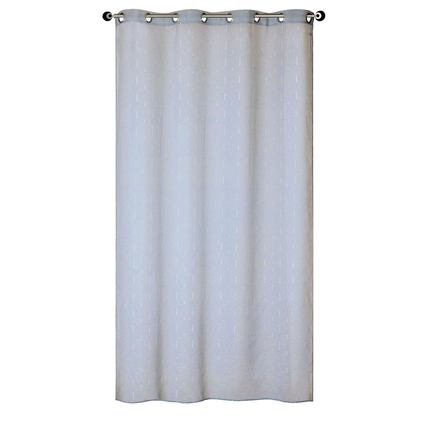 Voilage œillets étamine fils coupés gris 140x240cm - DYLREV