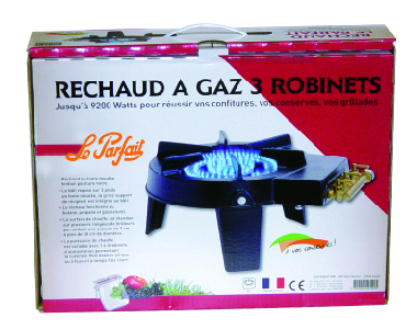 Réchaud trépied à gaz 3 robinets 9,2 KW - LE PARFAIT