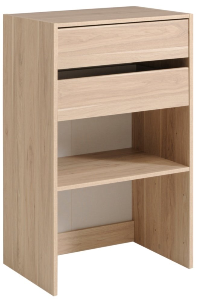 Dressing Easy Dress Colonne 2 tiroirs + étagère L60xH101xP40cm Chêne