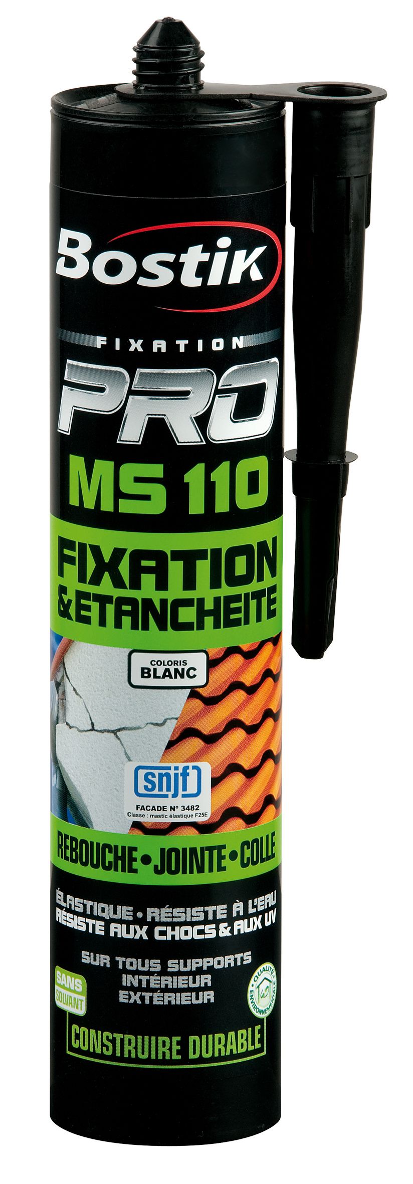 Colle fixation et étanchéité Pro MS 110 290ml intérieur - BOSTIK