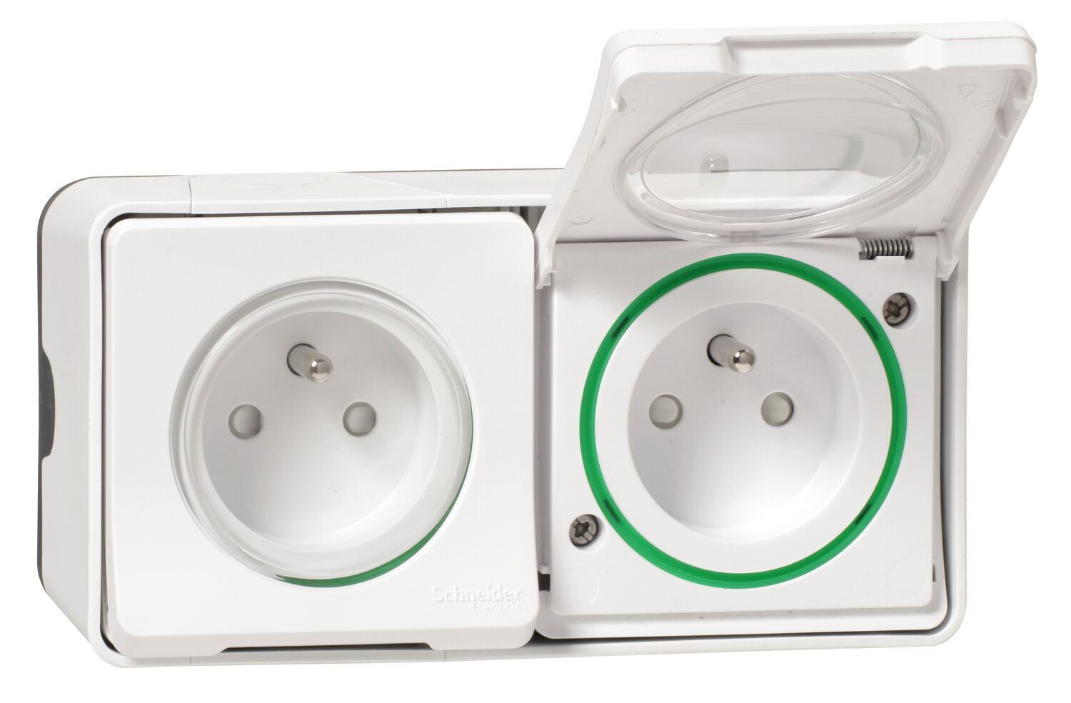 Double prise avec terre saillie Mureva Styl blanc - SCHNEIDER ELECTRIC