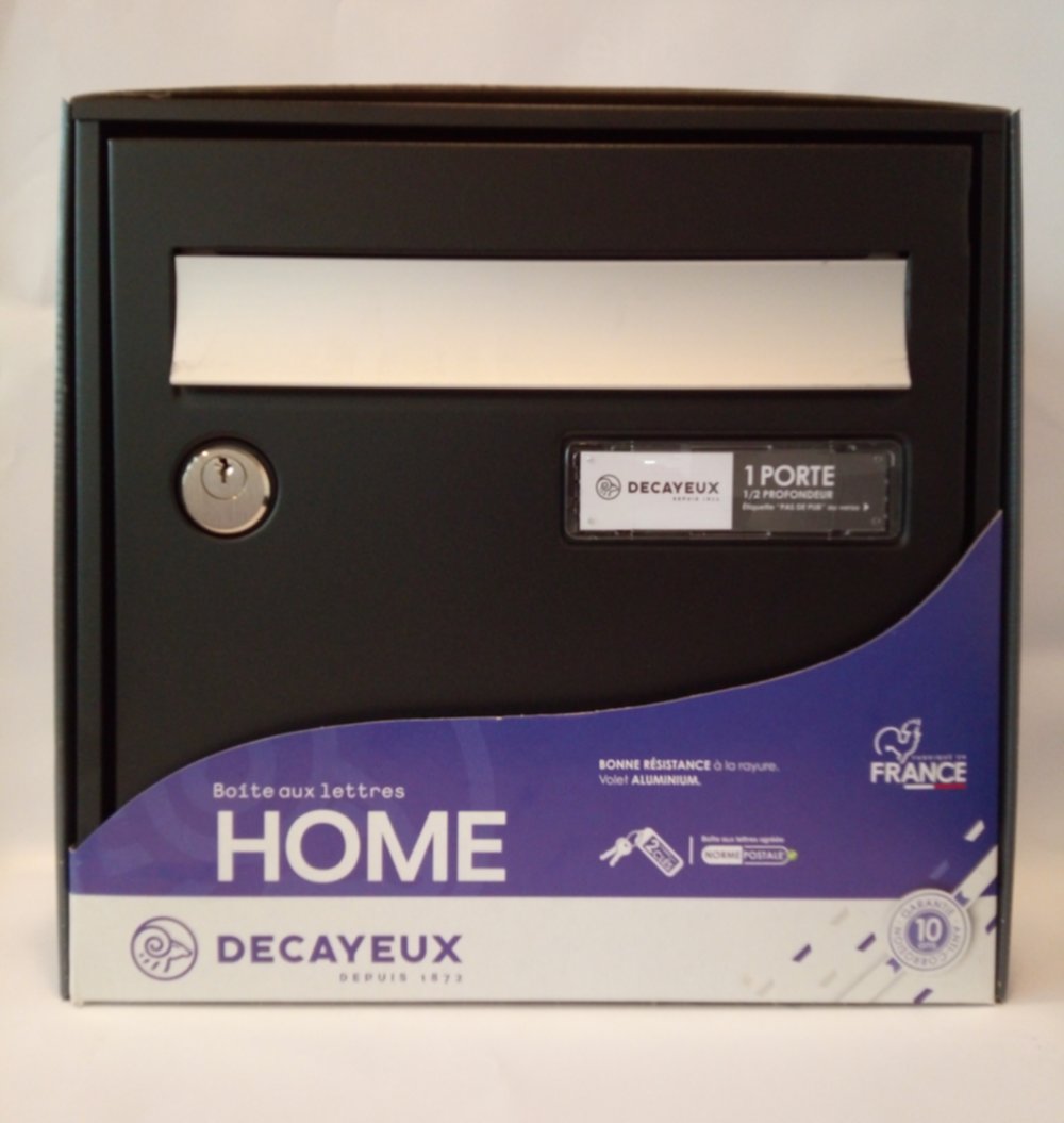Boîte aux lettres Home compact 1 porte noir - DECAYEUX