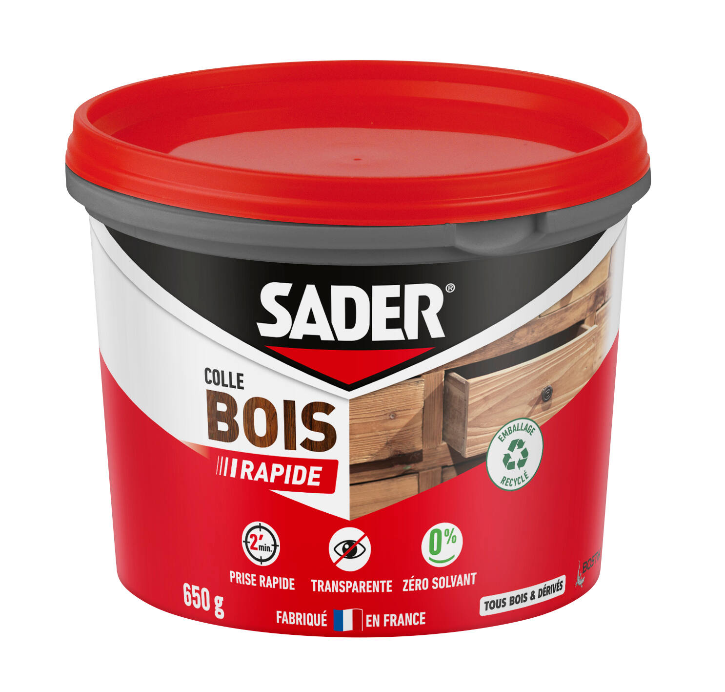 Colle à bois Prise Rapide Pot 650g - SADER