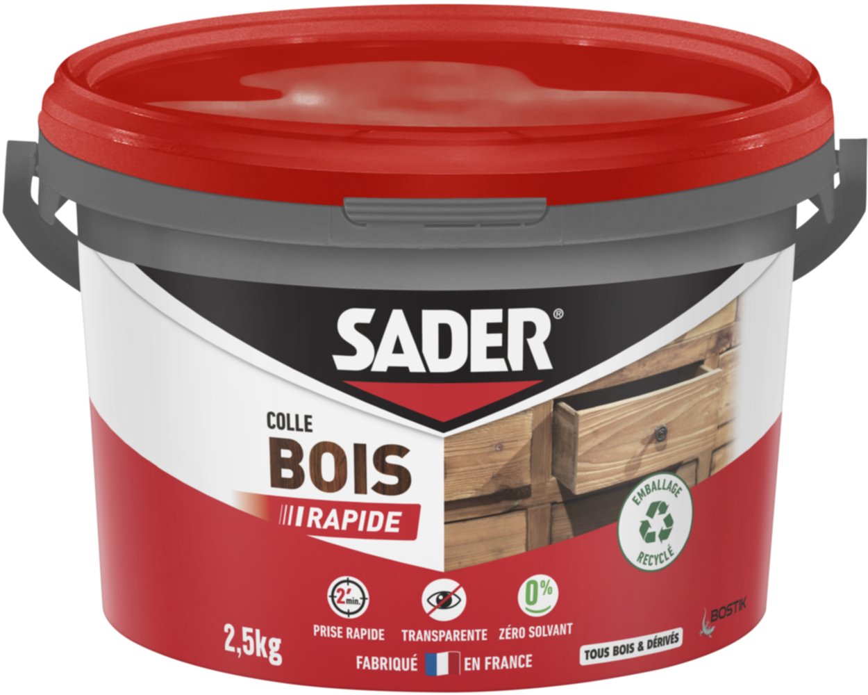 Colle à bois Prise Rapide Seau 2,5kg - SADER