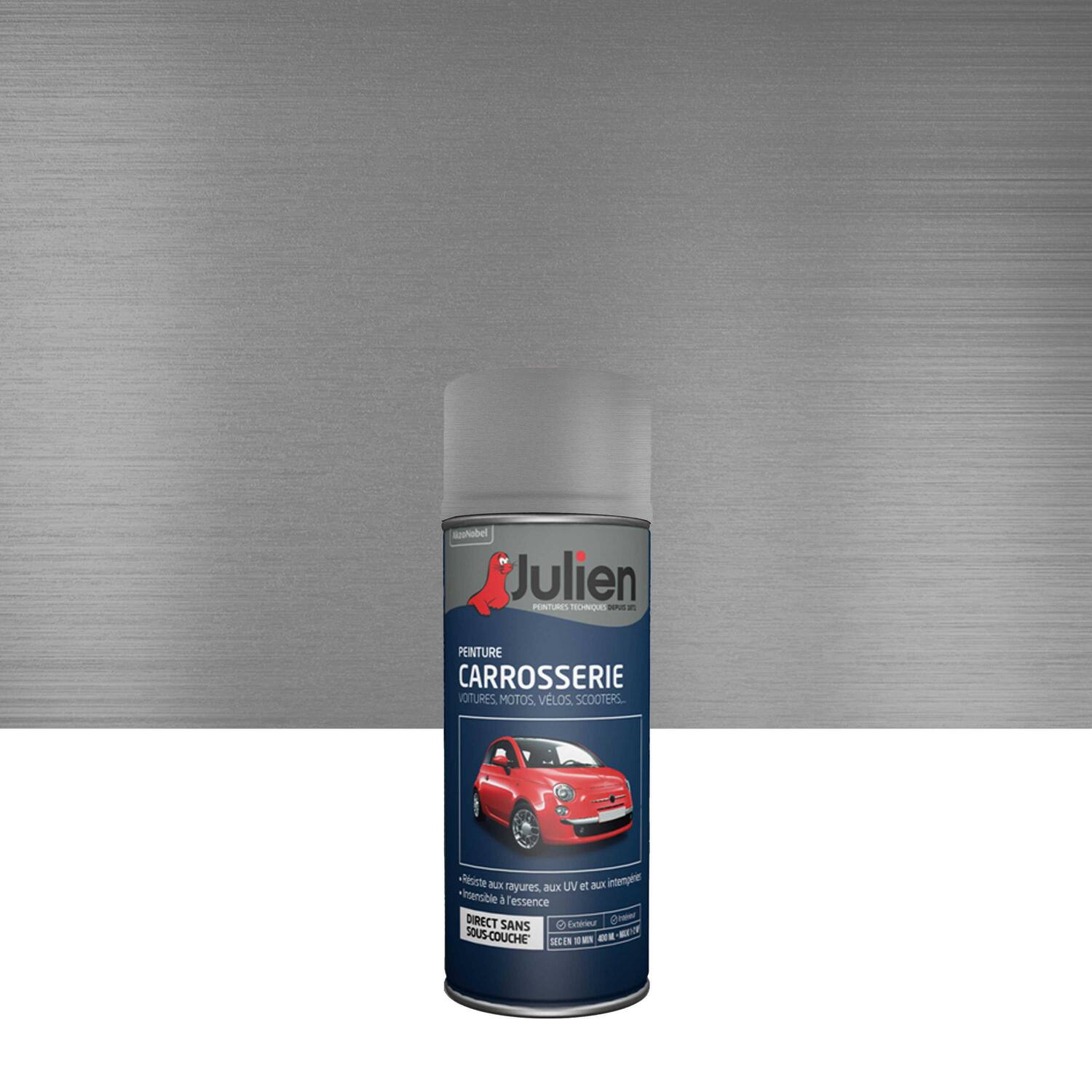 Peinture aérosol Carrosserie Métallisé Gris Platine 400ml - JULIEN