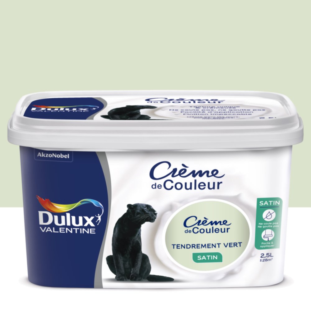 Peinture intérieure Crème de couleur satin Tendrement Vert® 2,5L - DULUX VALENTINE