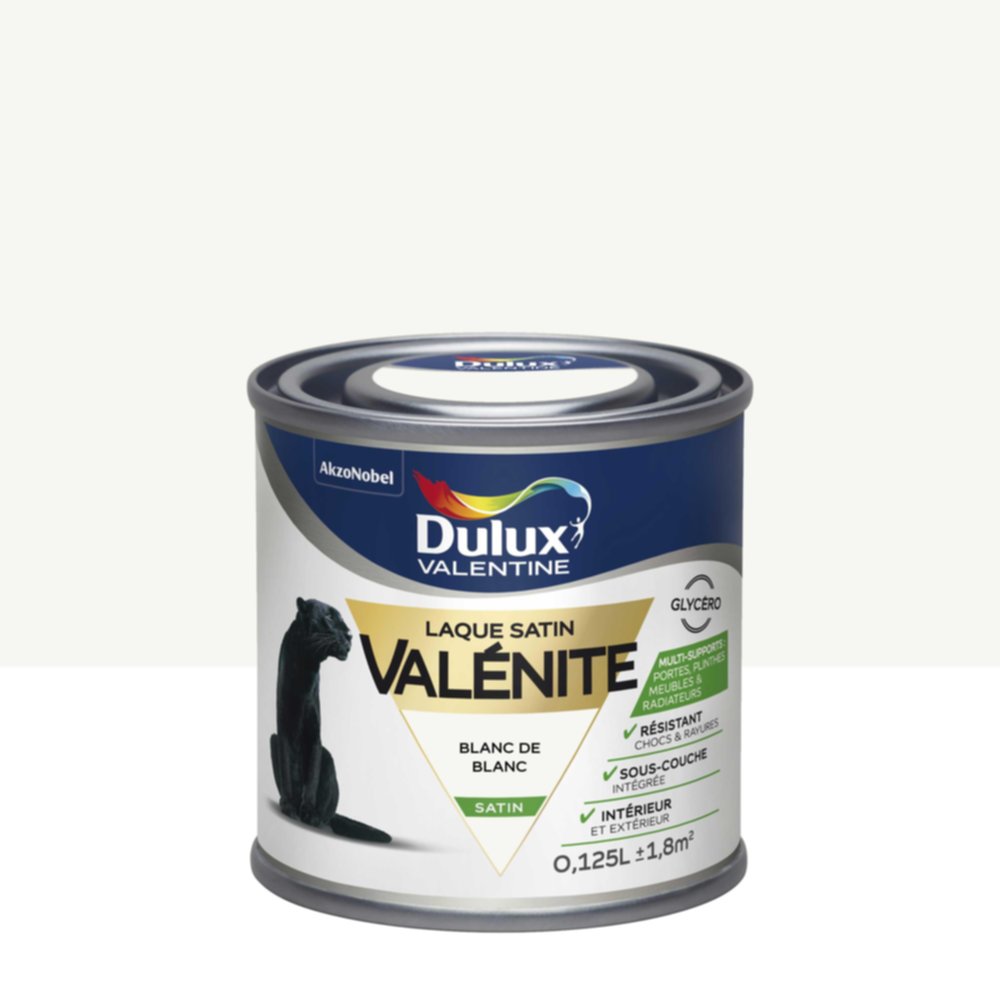 Peinture Laque Valénite Satin Blanc De Blanc 125ml
