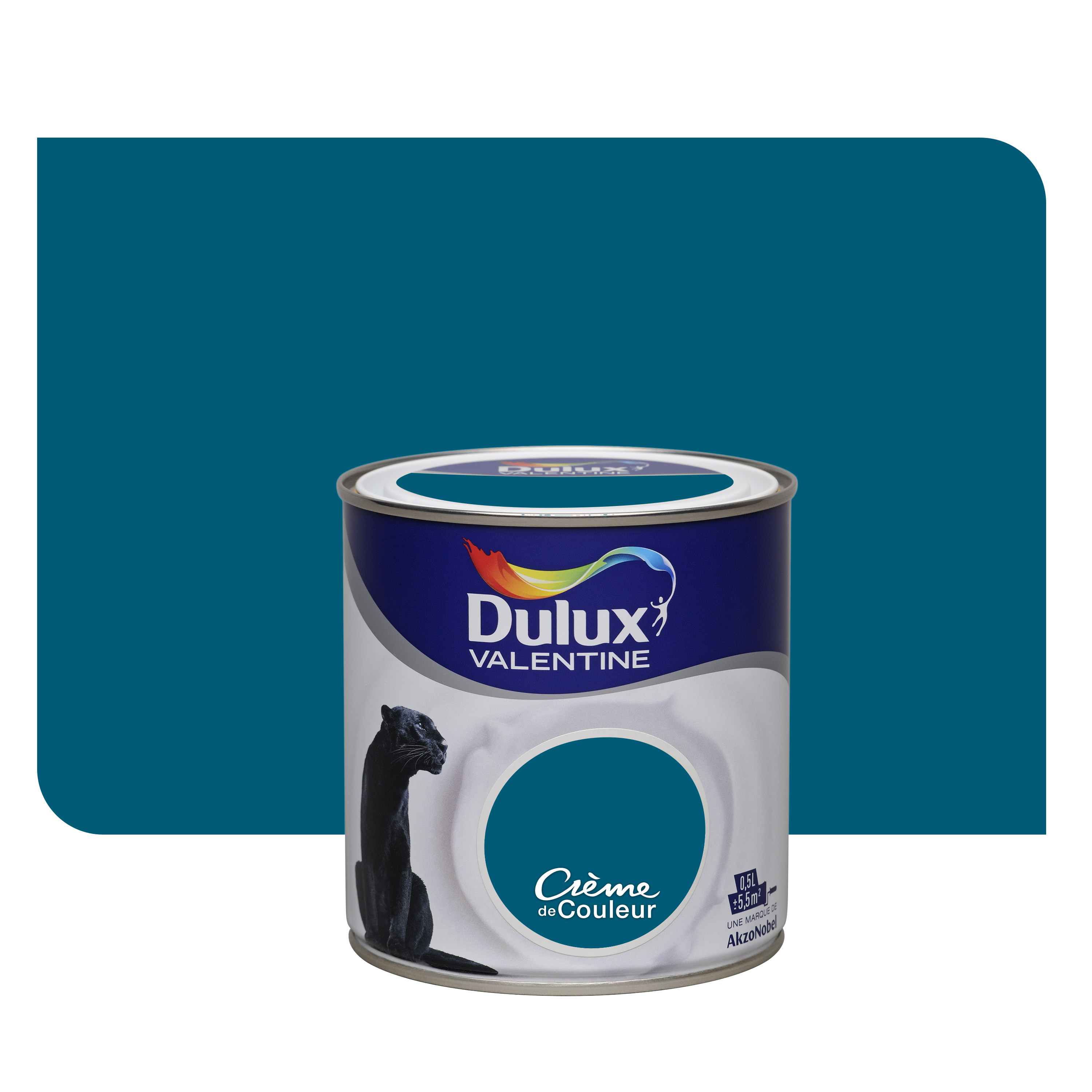 Peinture intérieure Crème de couleur satin Bleu Paon 0,5L - DULUX VALENTINE