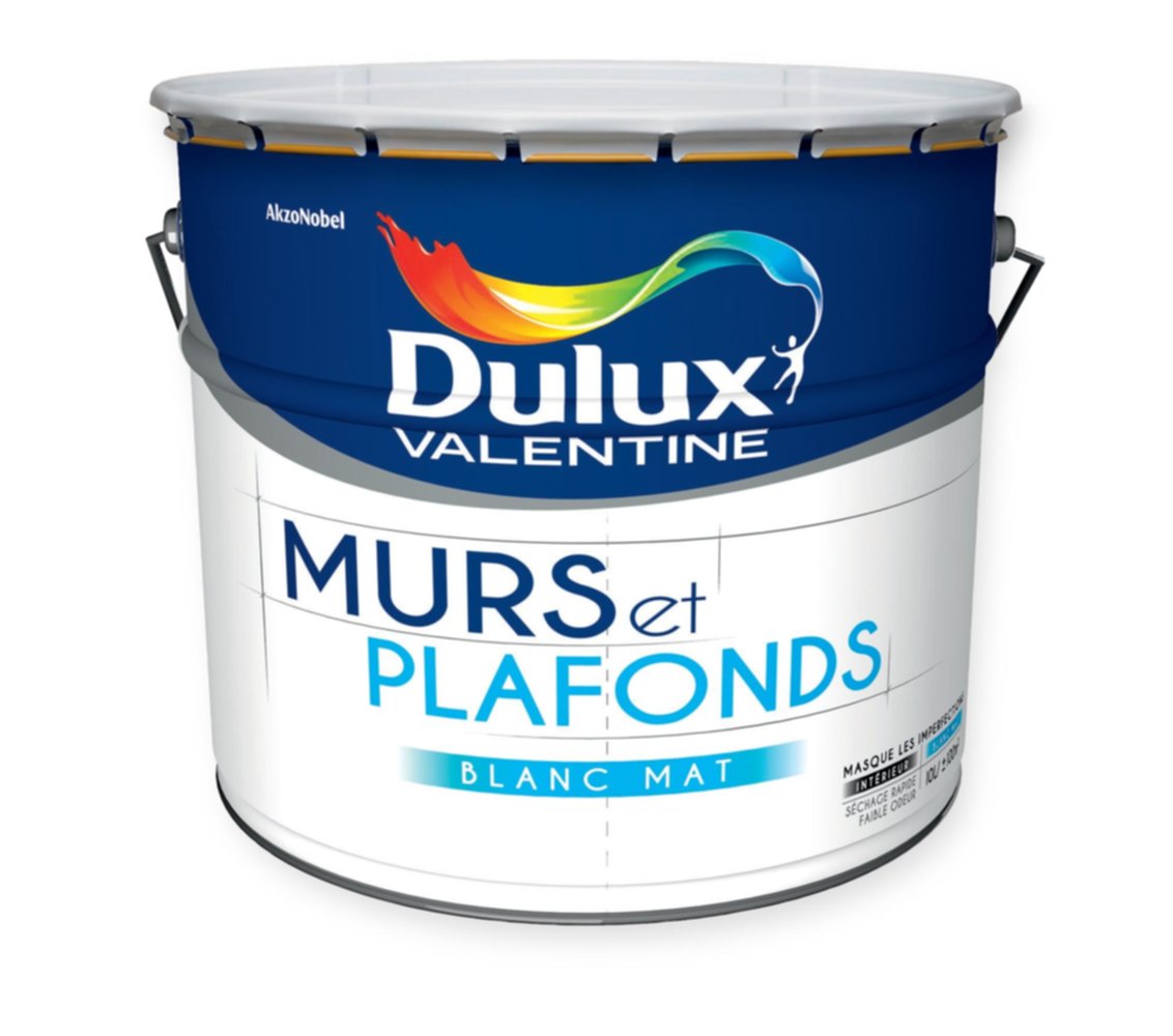 Peinture murs et plafonds 10L blanc mat - DULUX VALENTINE
