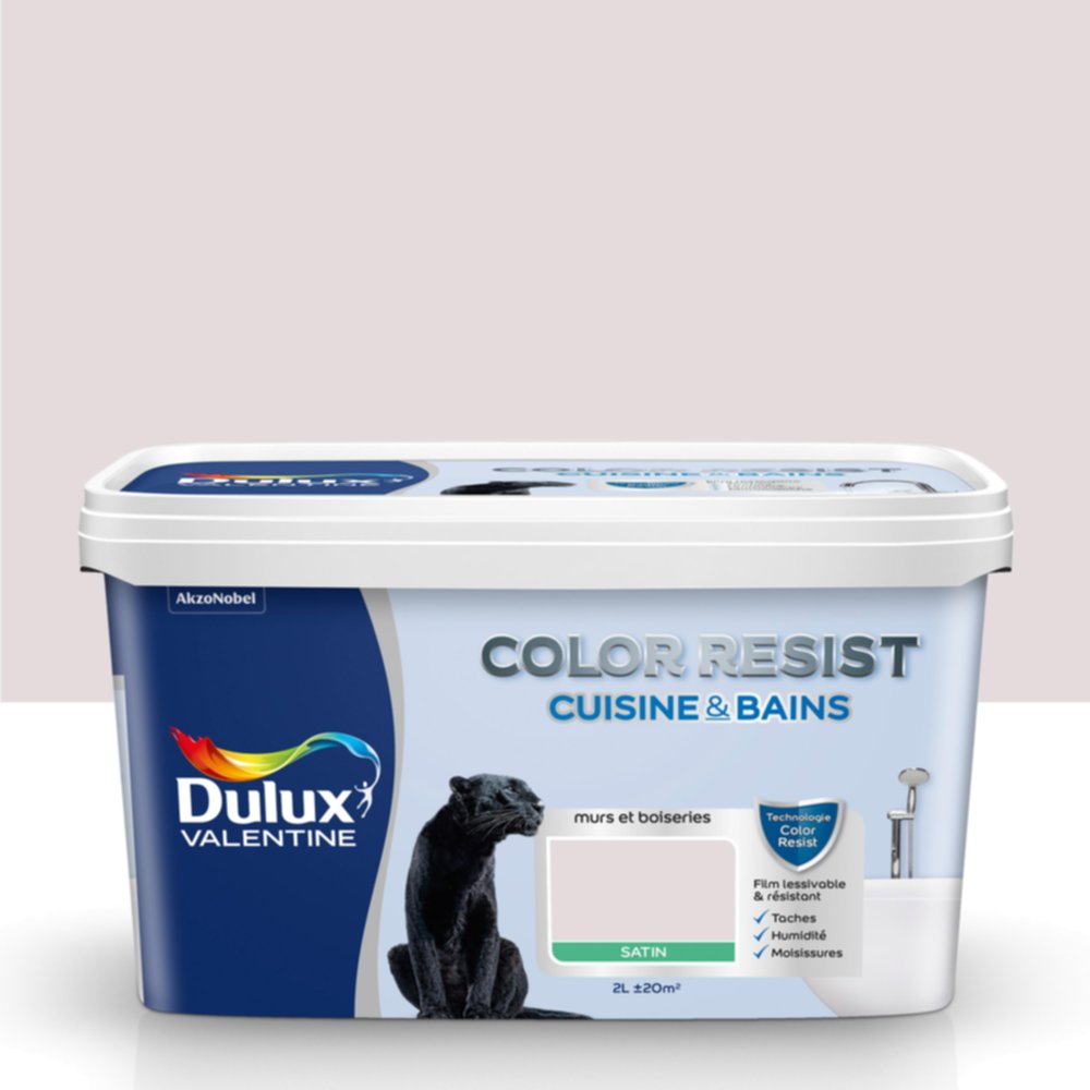 Peinture Pièces Humides Color Resist Cuisine & Bains Rose Nude Satin 2L - DULUX VALENTINE