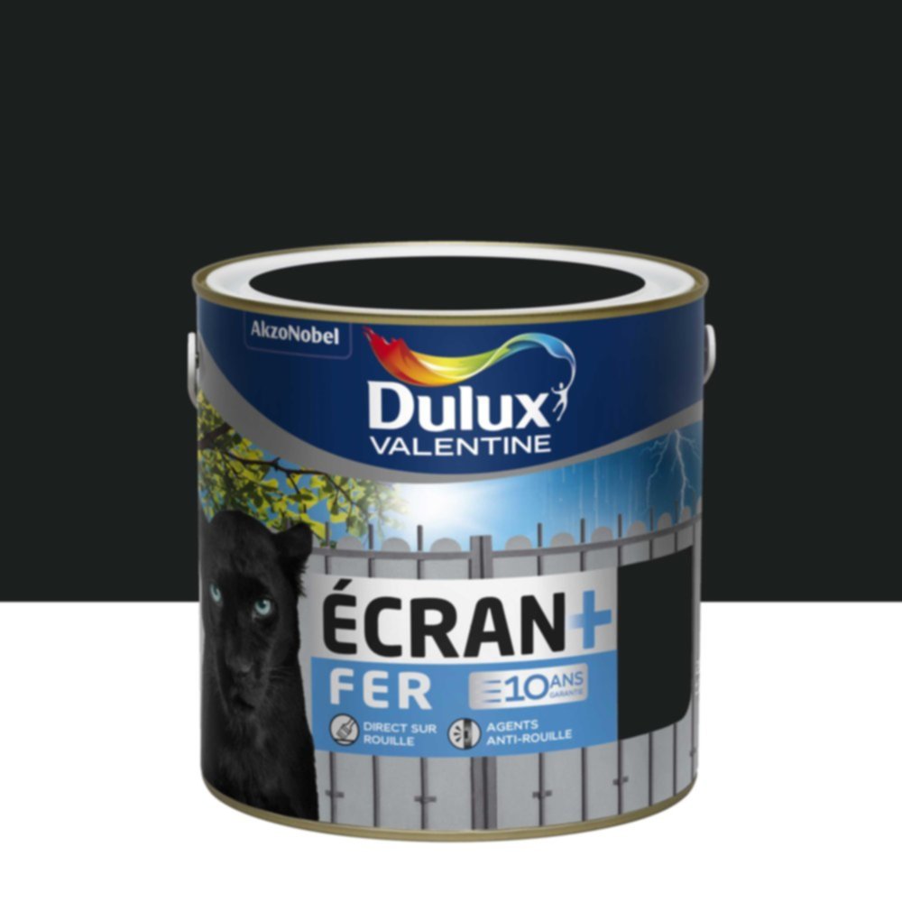 Peinture Ecran+ Fer Protection Antirouille Noir Brillant 2L - DULUX VALENTINE