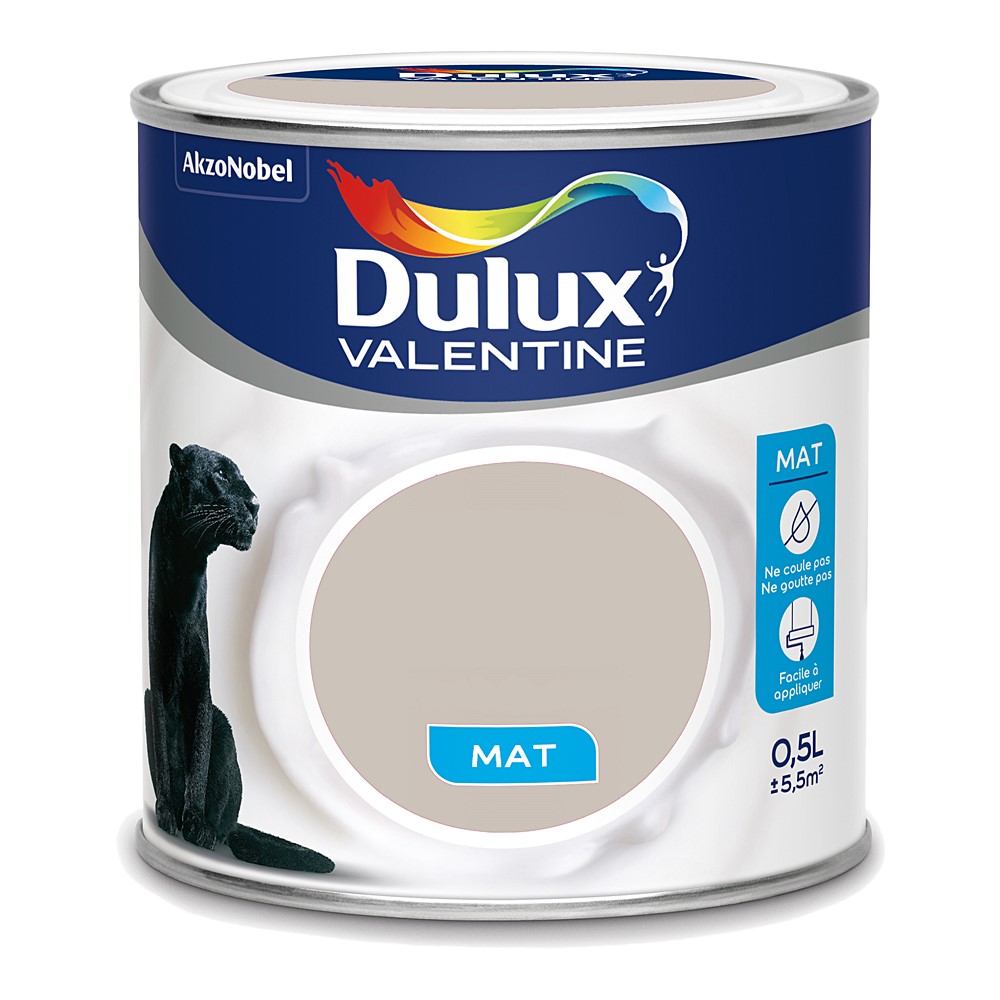 Peinture intérieure Crème de couleur mat Grain de Sable 0,5L - DULUX VALENTINE