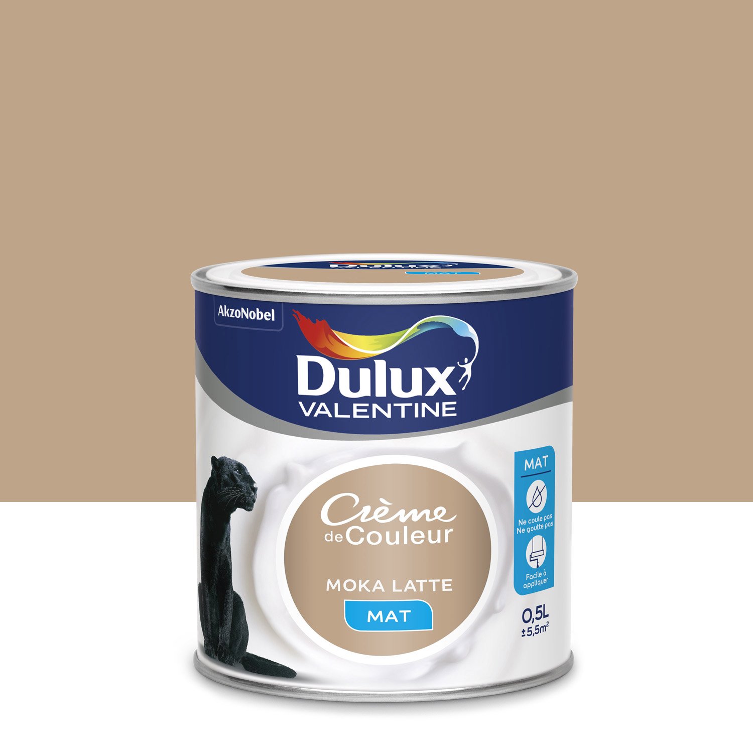 Peinture Crème de Couleur mat 0,5L Moka Latte