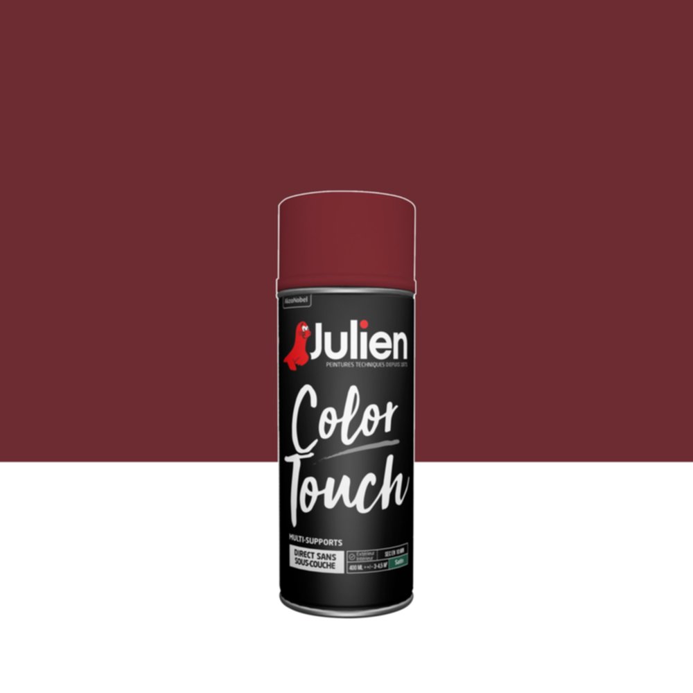 Peinture aérosol Multi-supports Color Touch Rouge Basque Satin 400ml - JULIEN