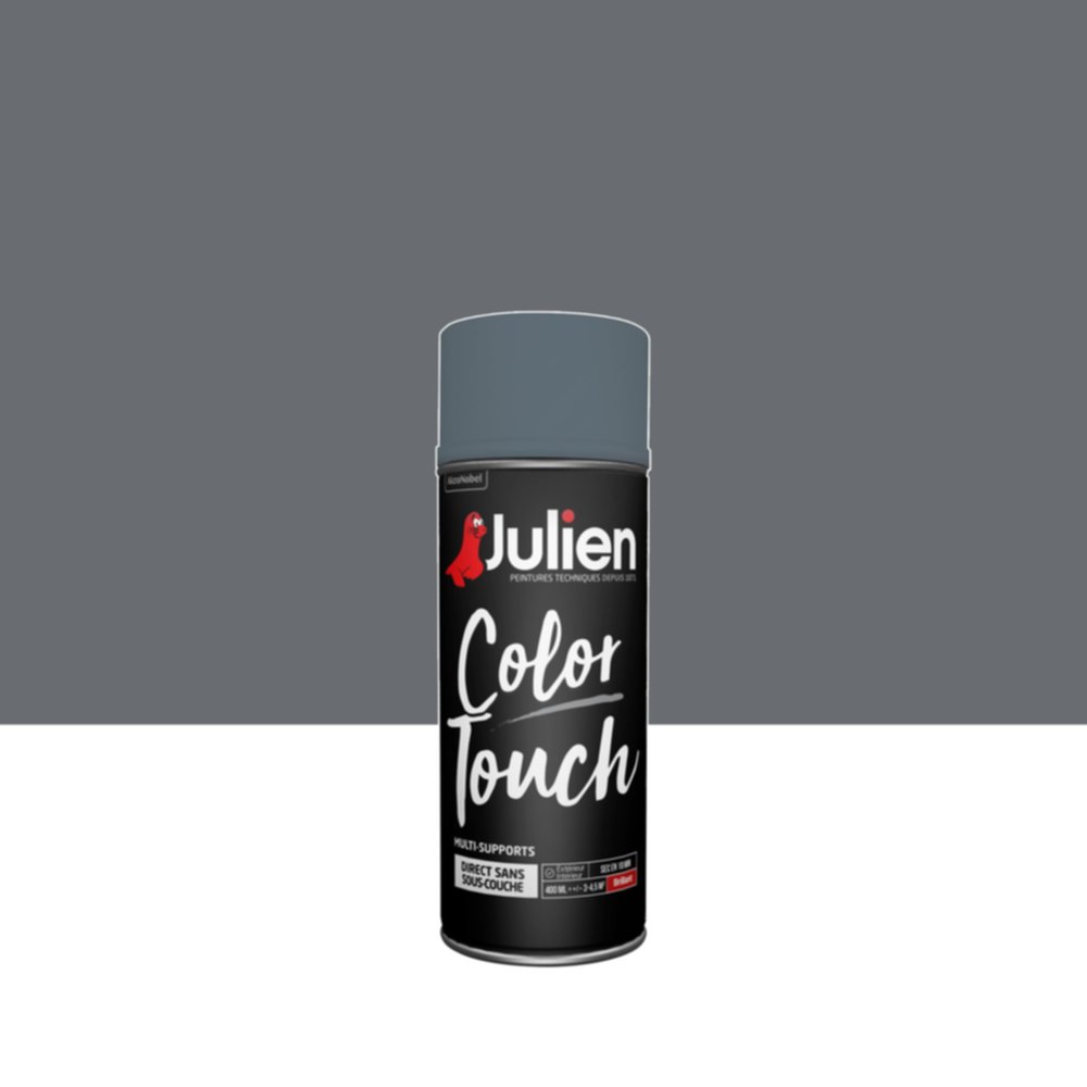 Peinture aérosol Multi-supports Color Touch Anthracite Brillant 400ml - JULIEN