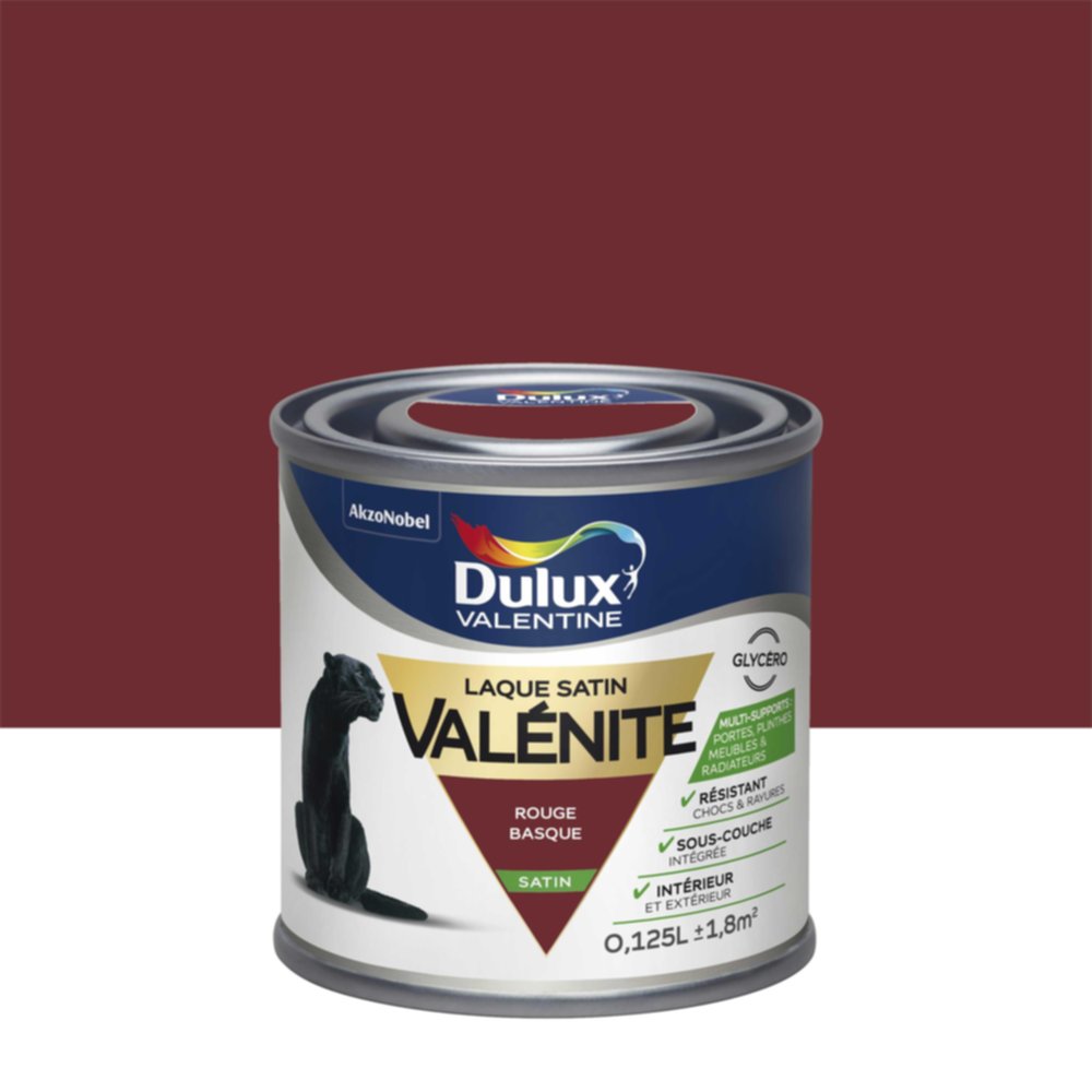 Peinture Laque Valénite Satin Rouge Basque 125ml