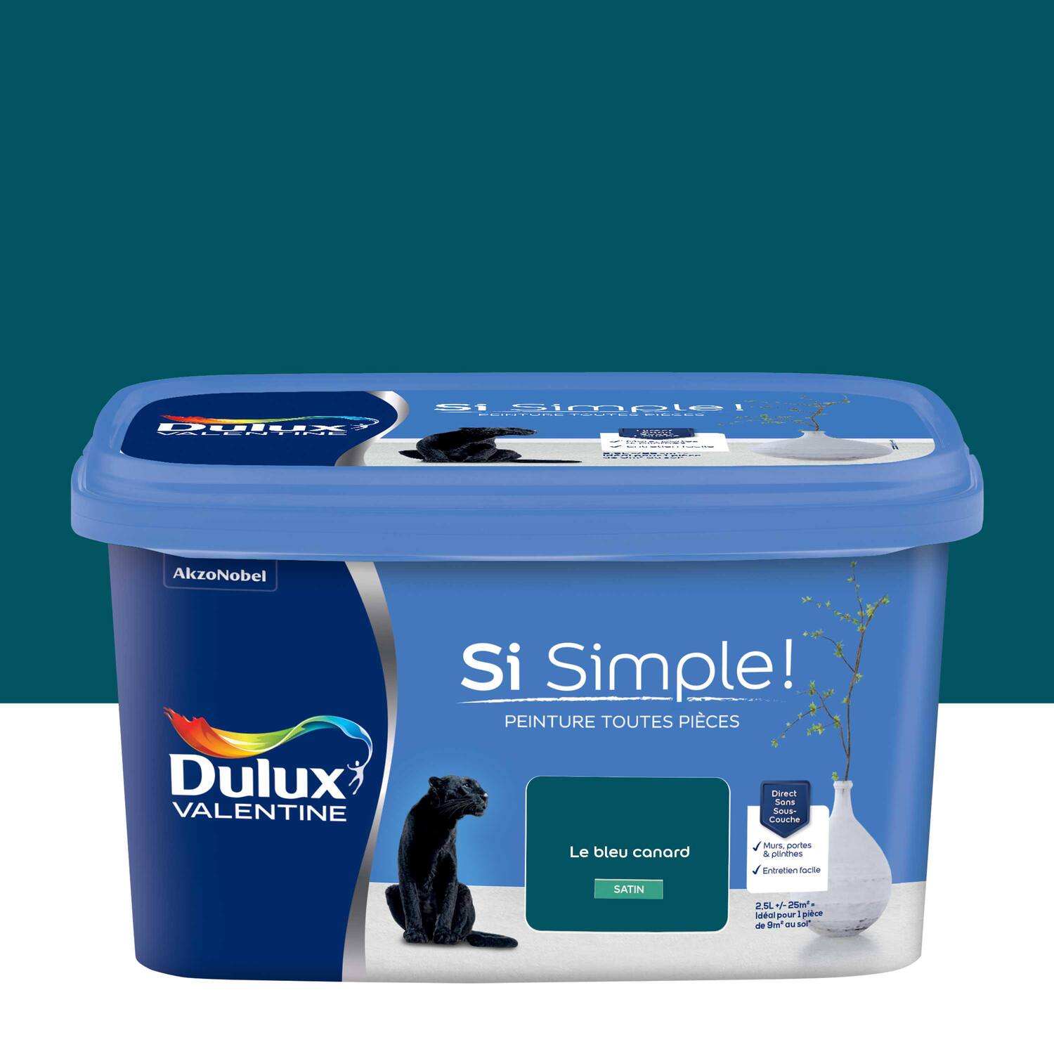 Peinture toutes pièces Si Simple ! Le Bleu Canard Satin 2,5L - DULUX VALENTINE