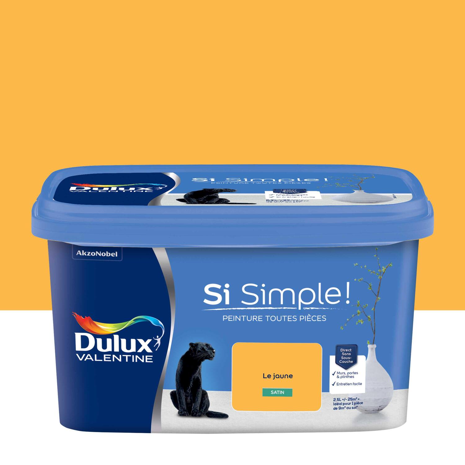 Peinture toutes pièces Si Simple ! Le Jaune Satin 2,5L - DULUX VALENTINE