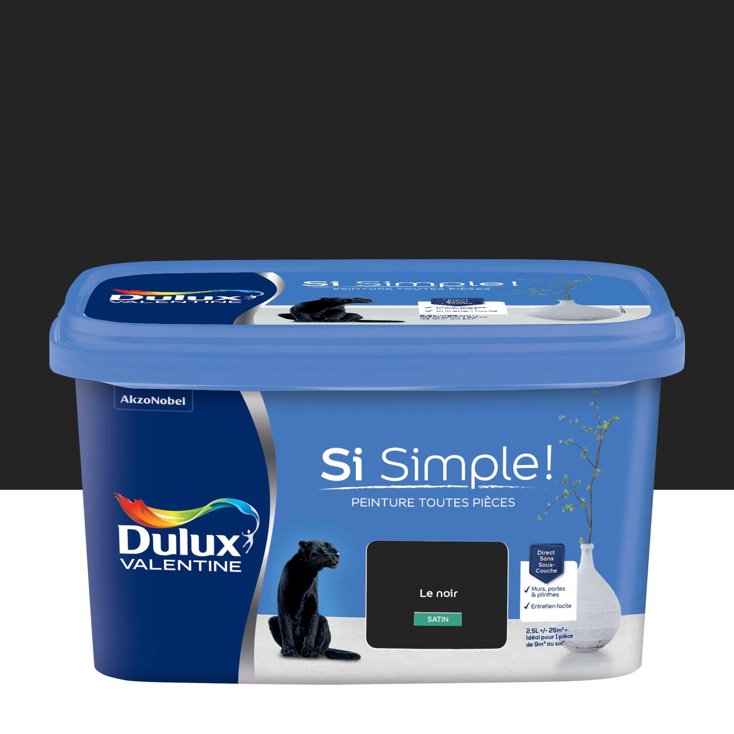 Peinture toutes pièces Si Simple ! Le Noir Satin 2,5L - DULUX VALENTINE
