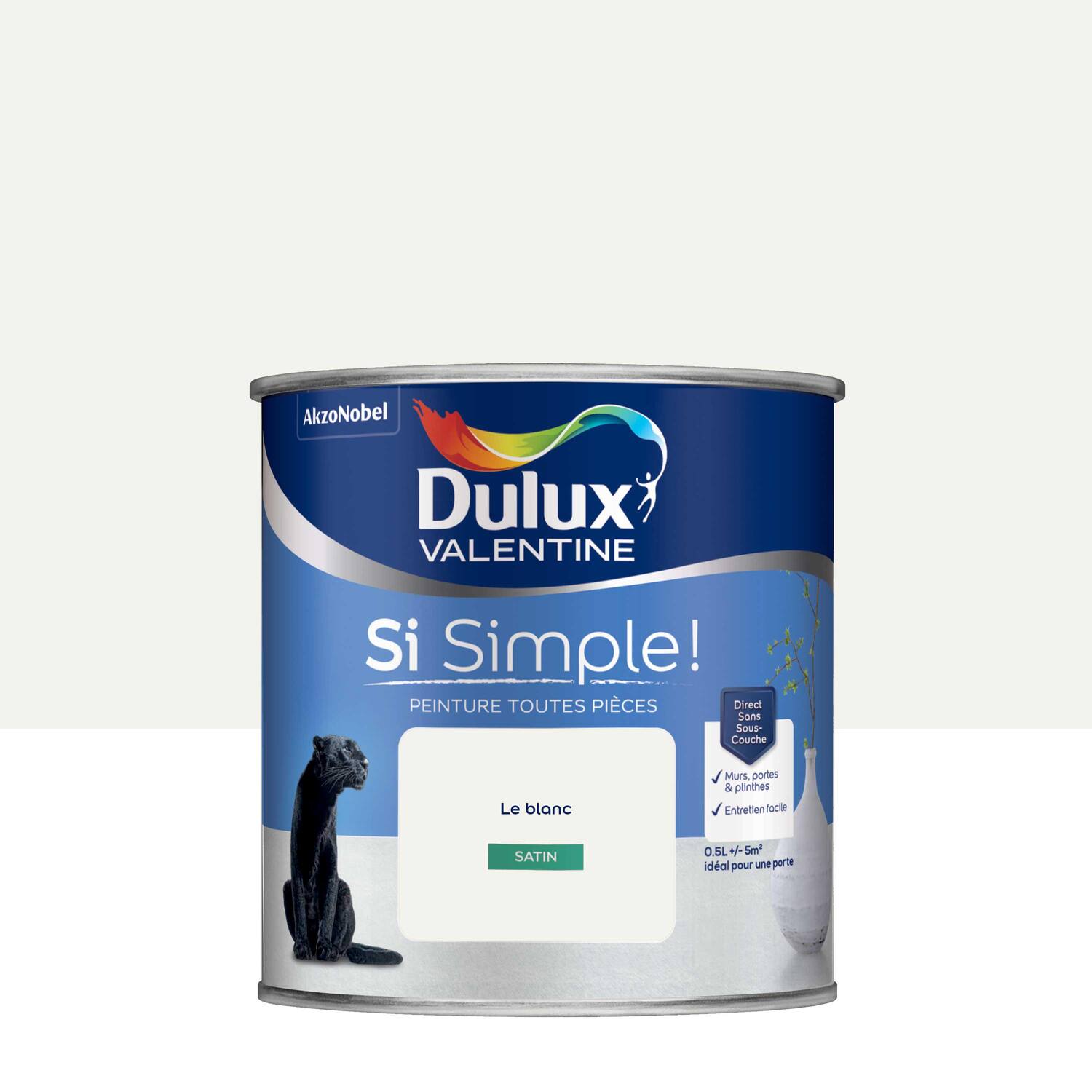 Peinture toutes pièces Si Simple ! Le Blanc Satin 0,5L - DULUX VALENTINE