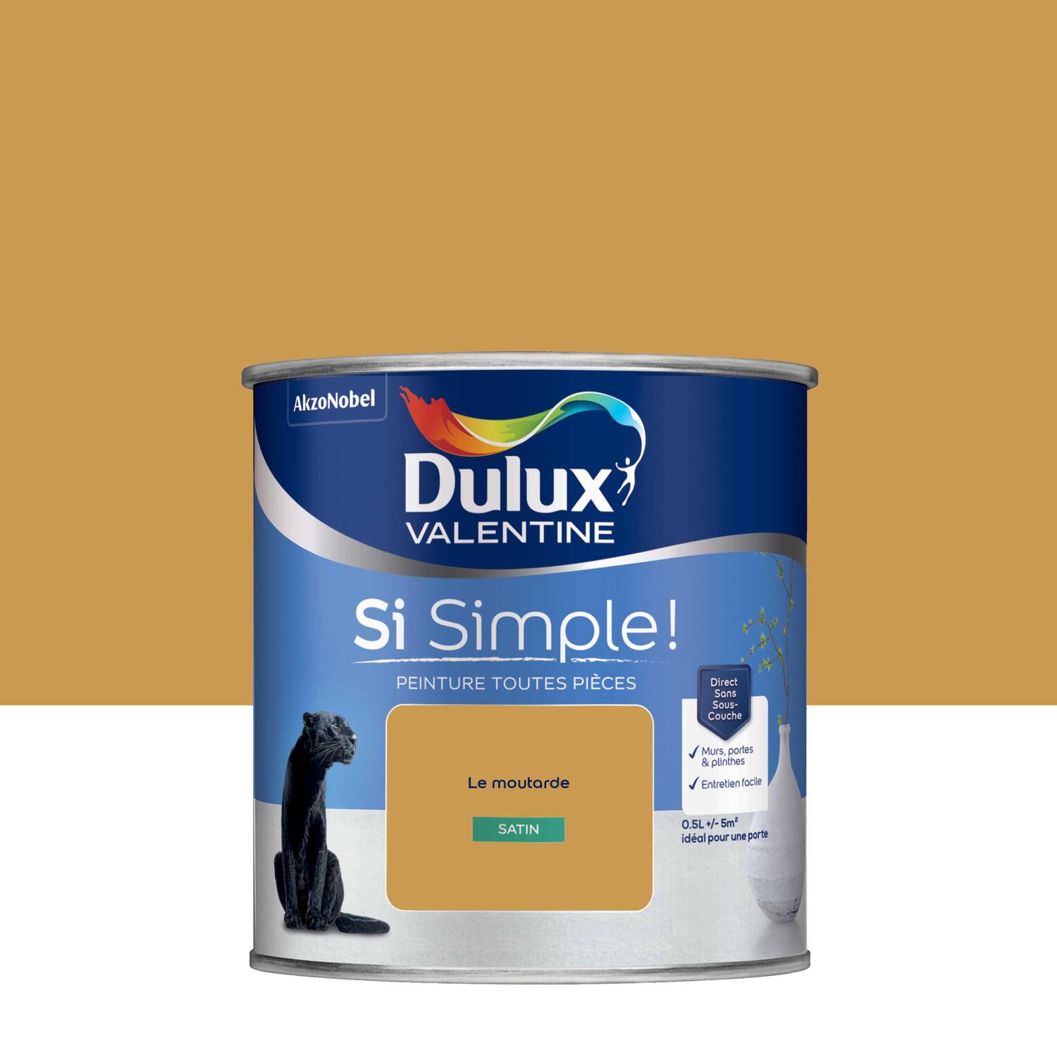 Peinture toutes pièces Si Simple ! Le Moutarde Satin 0,5L - DULUX VALENTINE