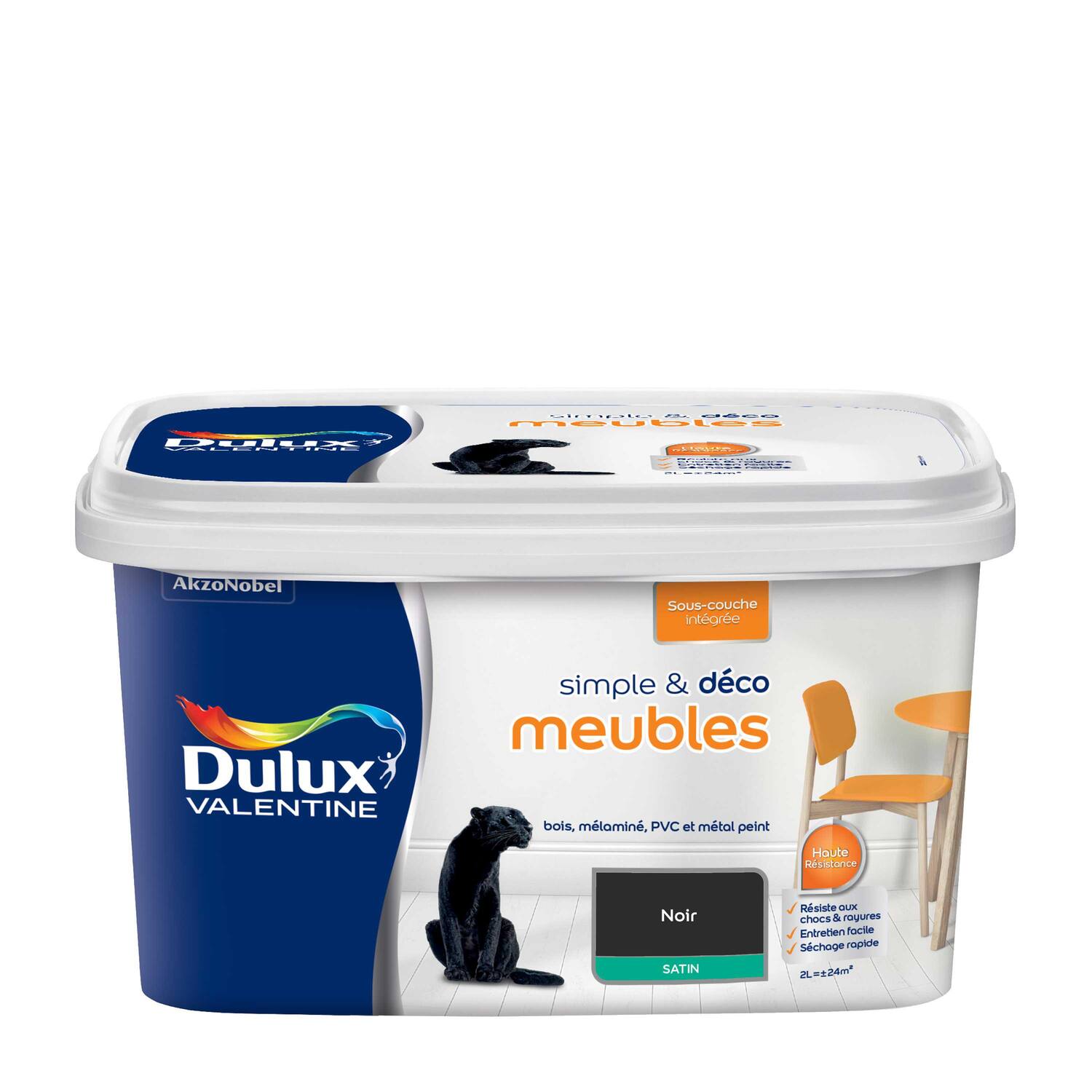 Peinture de rénovation Simple & Deco meubles satin noir 2L - DULUX VALENTINE