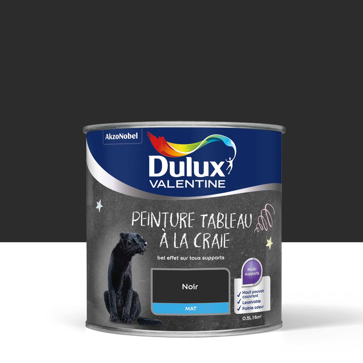 Peinture Tableau à La Craie Noir Mat 0,5L - DULUX VALENTINE