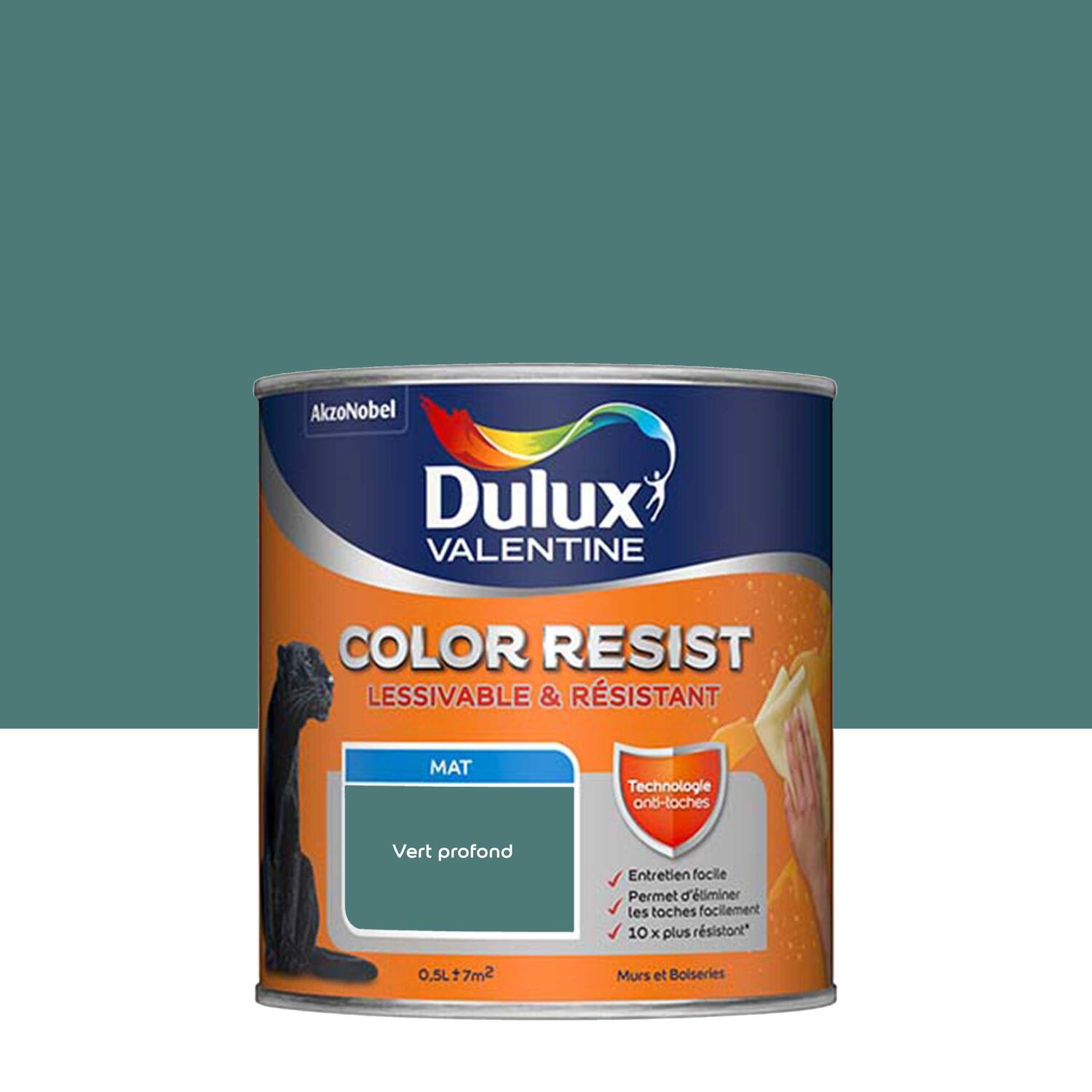 Peinture Murs Plafonds Boiseries Color Resist Vert Profond Mat 0,5L - DULUX VALENTINE