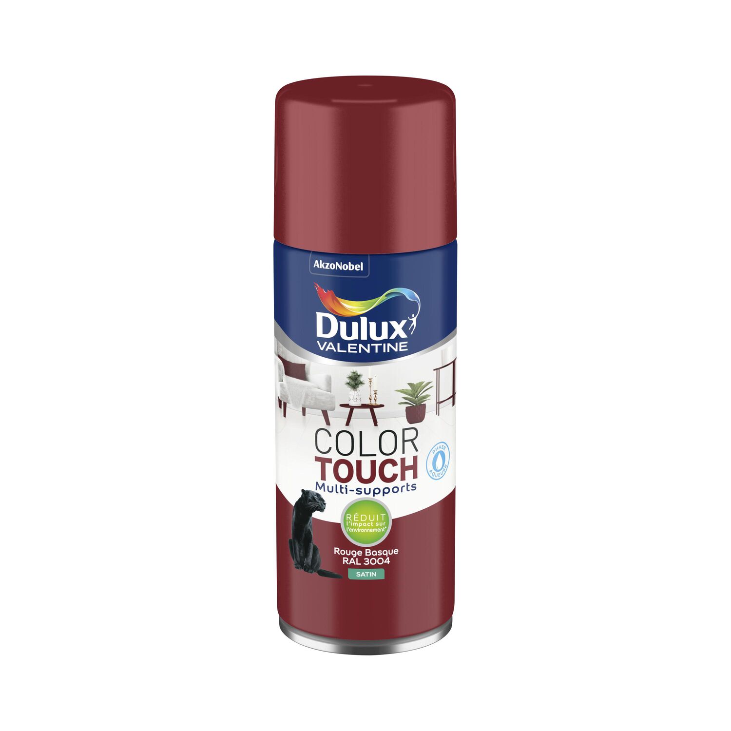Peinture Aérosol Color Touch Satin Rouge Basque 400ml - DULUX VALENTINE