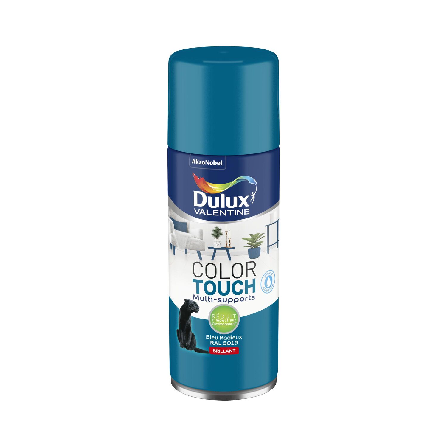 Peinture Aérosol Color Touch Brillant Bleu Radieux 400ml - DULUX VALENTINE