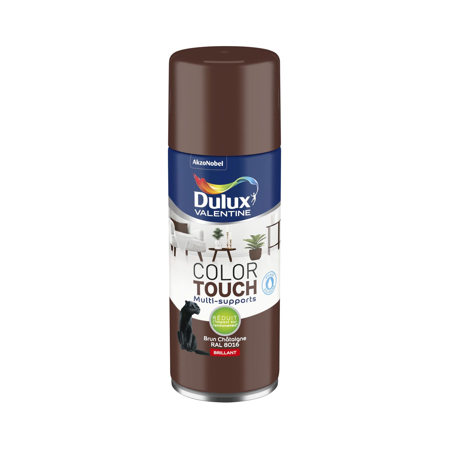 Peinture Aérosol Color Touch Brillant Brun Châtaigne 400ml - DULUX VALENTINE