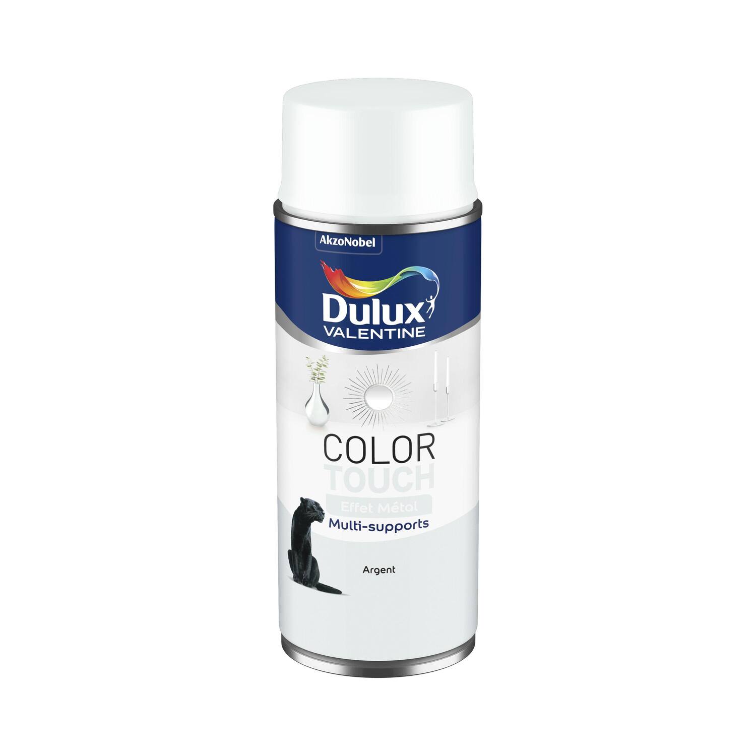 Peinture aérosol Multi-supports Int/Ext Color Touch Effet Métal Argent 400ml - DULUX VALENTINE