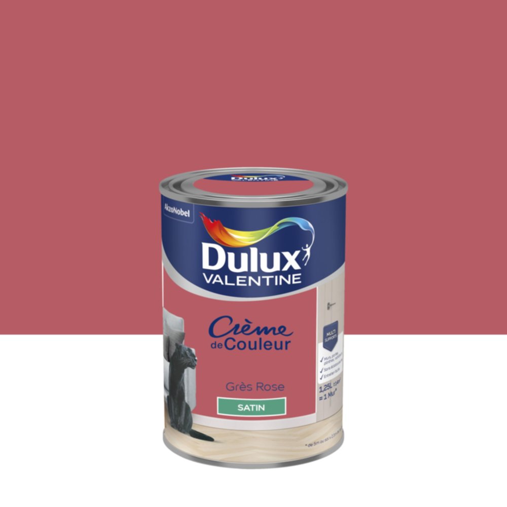 Peinture Satin Grès Rose 1,25L - DULUX VALENTINE