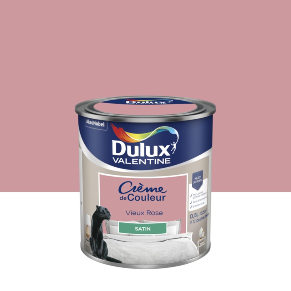 Peinture Satin Vieux Rose 0,5L - DULUX VALENTINE