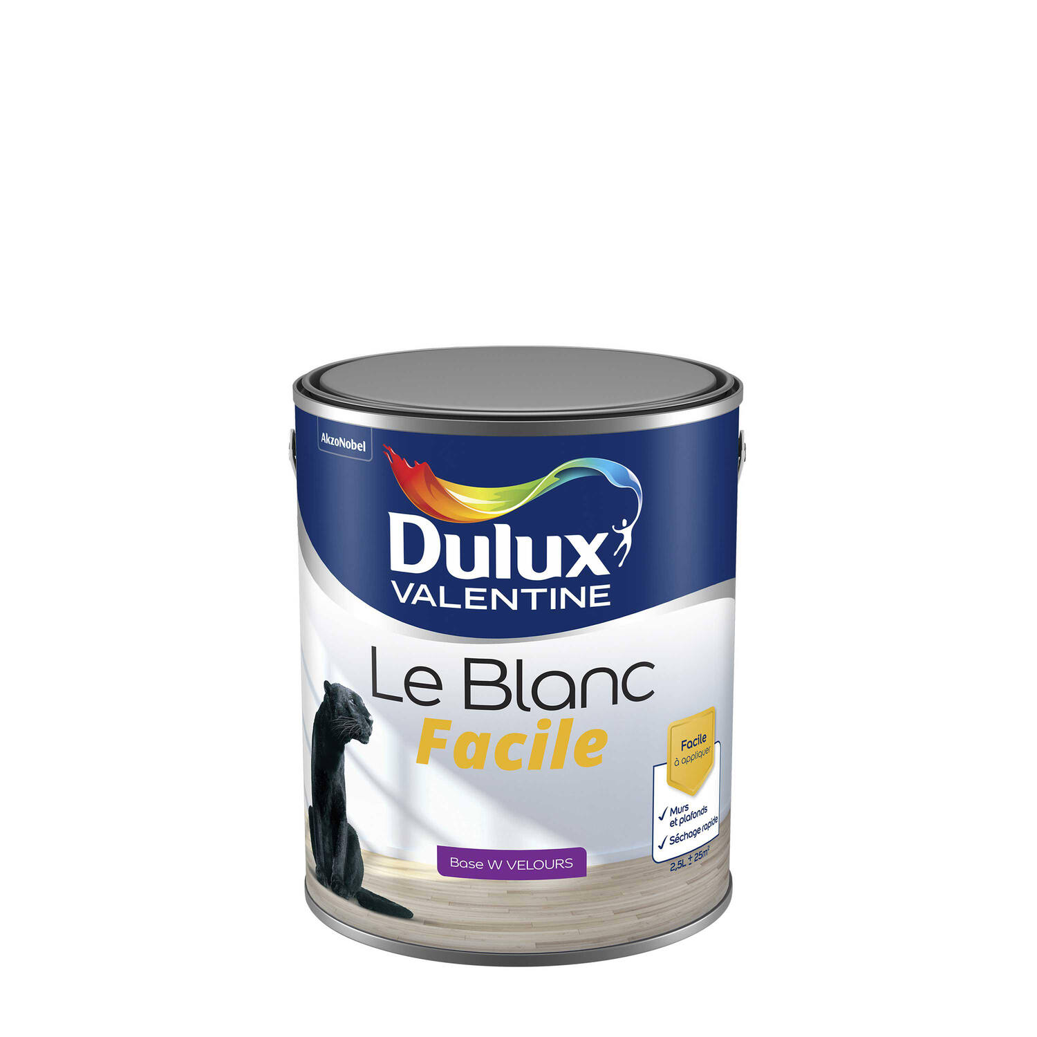 Peinture Le Blanc Facile Velours Base White 2,5L - DULUX VALENTINE