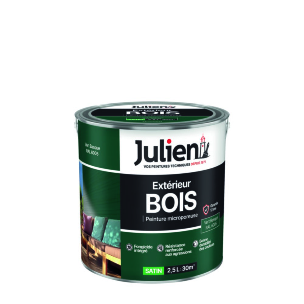 Peinture bois 2,5 l vert basque