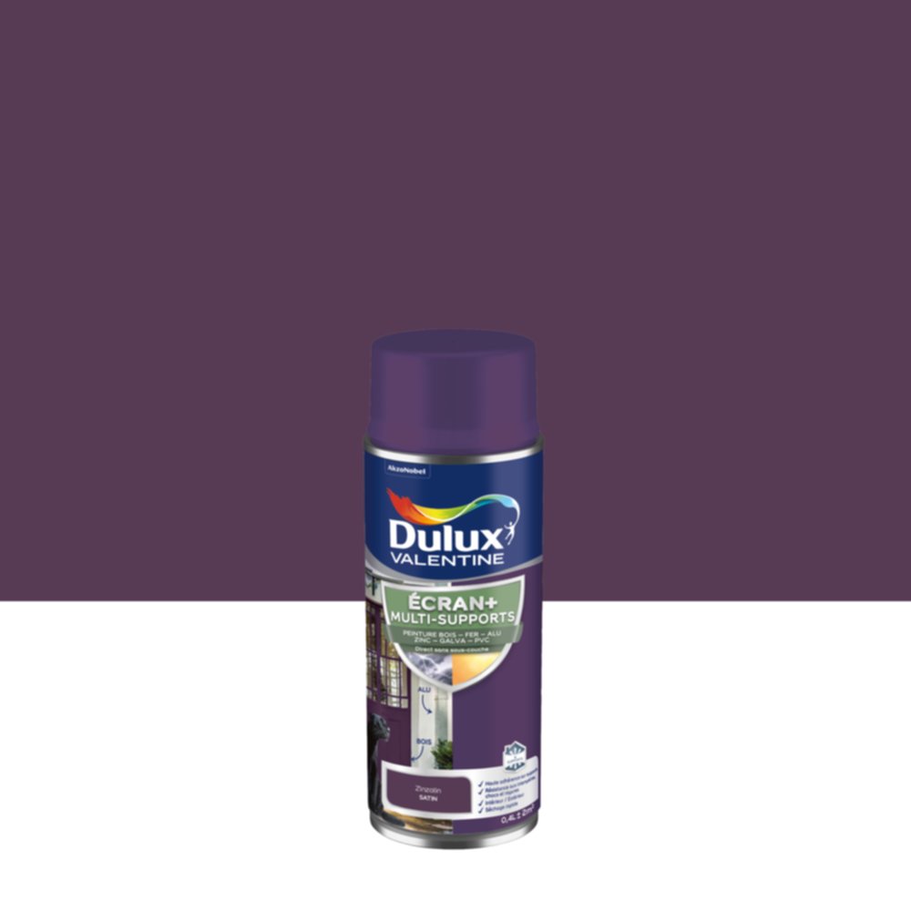 Peinture Aérosol Ecran+ Multisupports Satin Zinzolin 400ml - DULUX VALENTINE