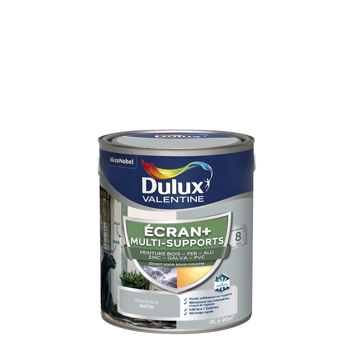 Peinture écran+ multi-support 2 l gris franc