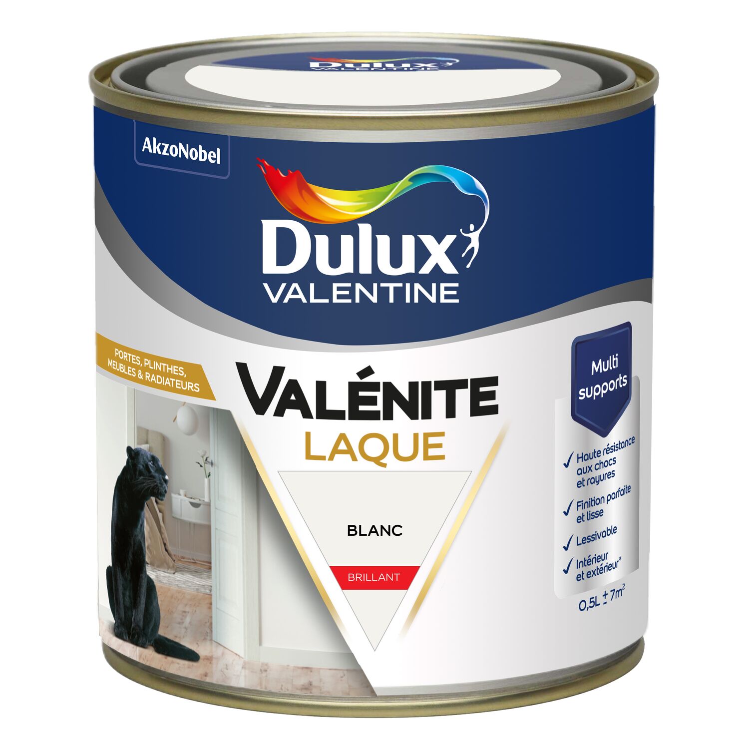 Peinture Boiseries Laque Acrylique Valénite Blanc brillant 0,5L - DULUX VALENTINE