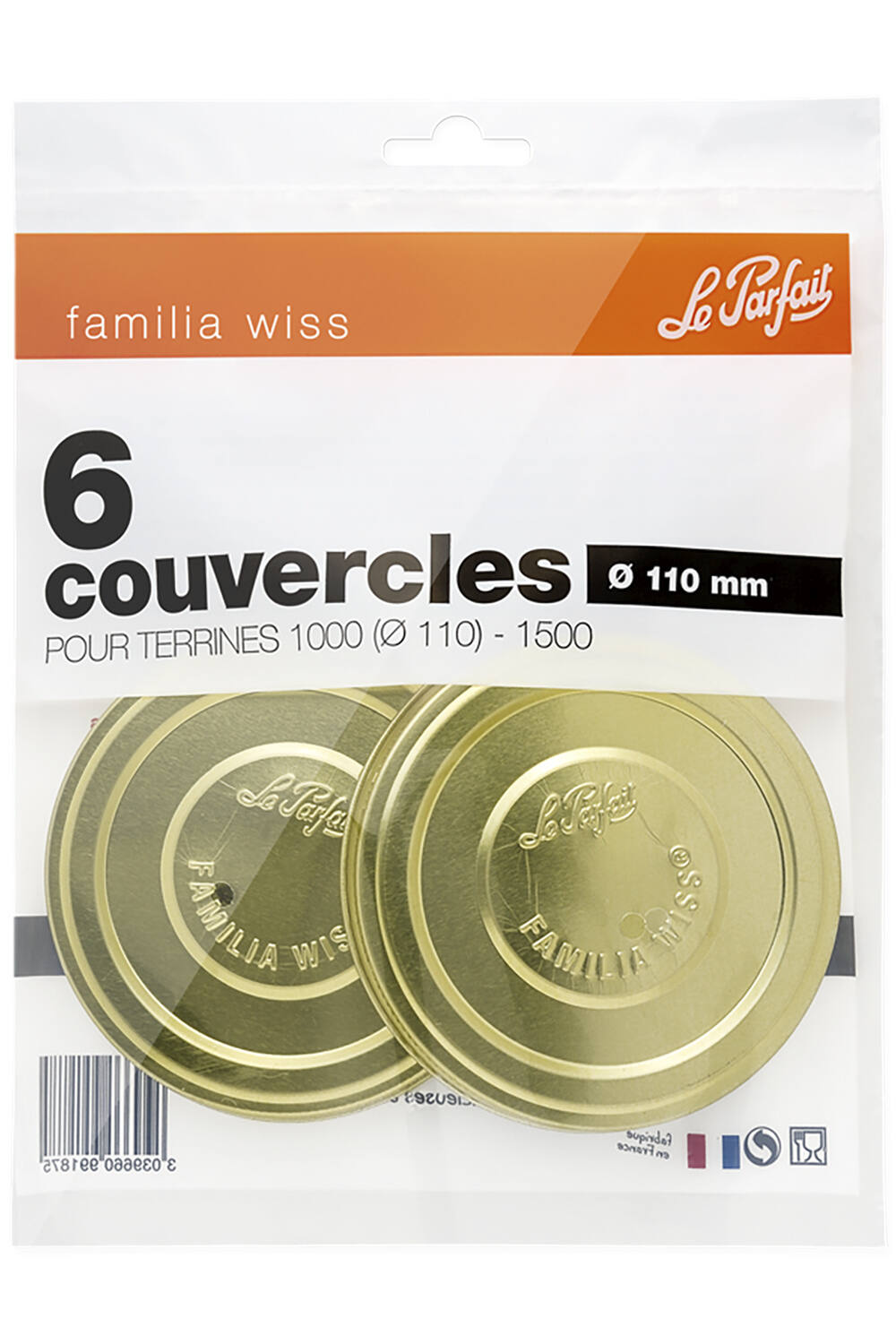 6 Couvercles 110mm Familia Wiss - LE PARFAIT