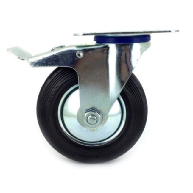 Roulette pivotante à platine diamètre 125 mm avec frein