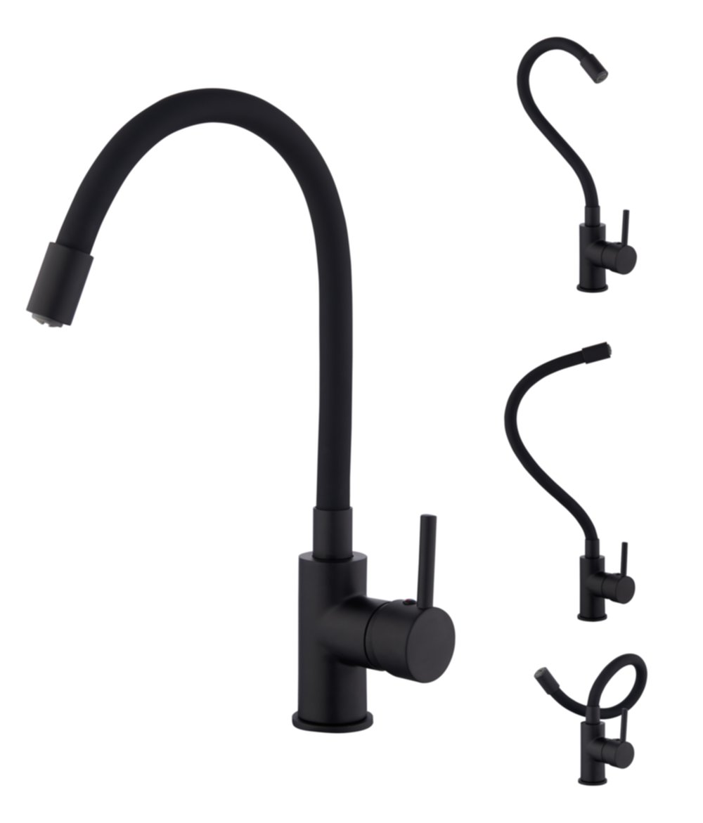 Mitigeur évier ilo mémoire de forme noir