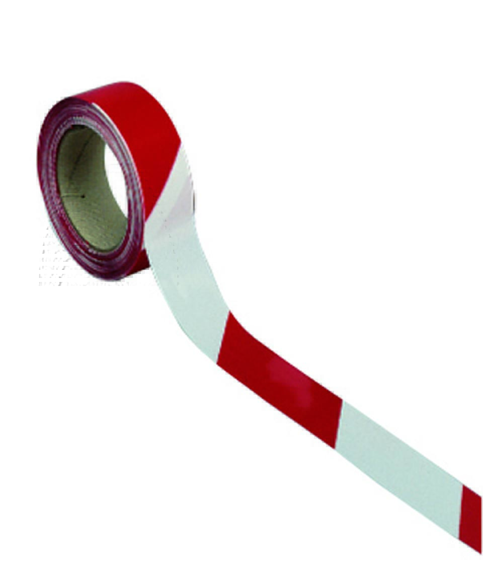 Ruban de chantier rouge/blanc 50mm x 100m - NOVAP