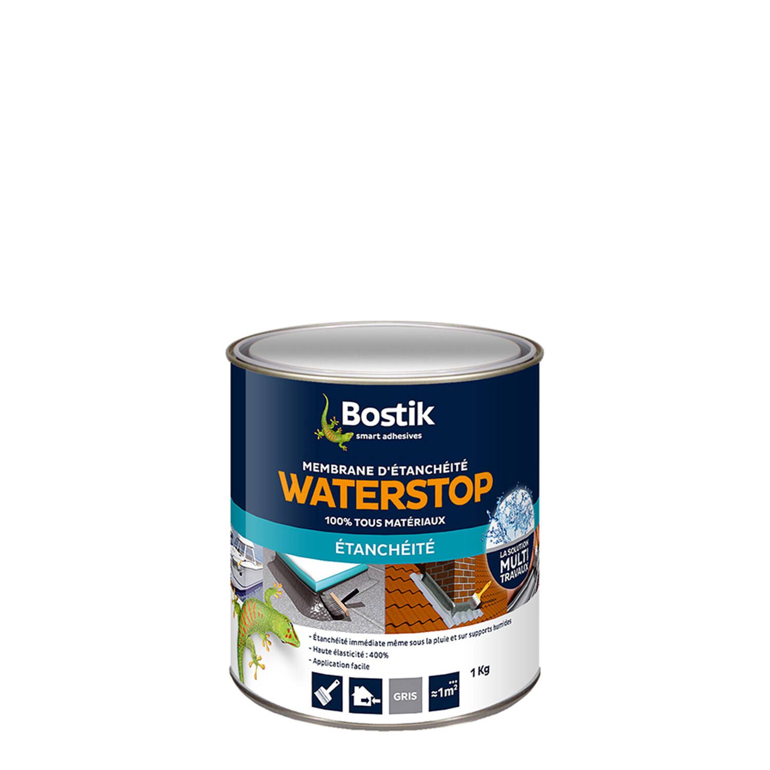 Membrane d'étanchéité Waterstop gris multi-Travaux 1kg - BOSTIK