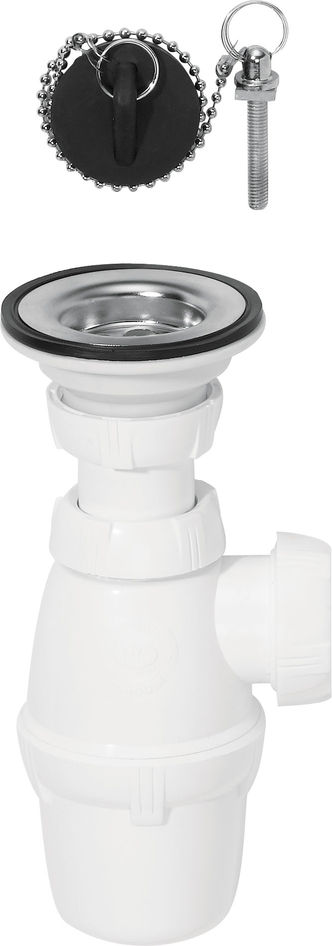 ensemble siphon + bonde à fermeture à bouchon pour lavabo/bidet - 1ER