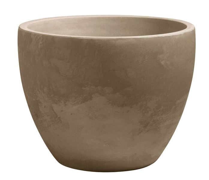 Bac à arbuste rond palmea avec roulettes 98l taupe