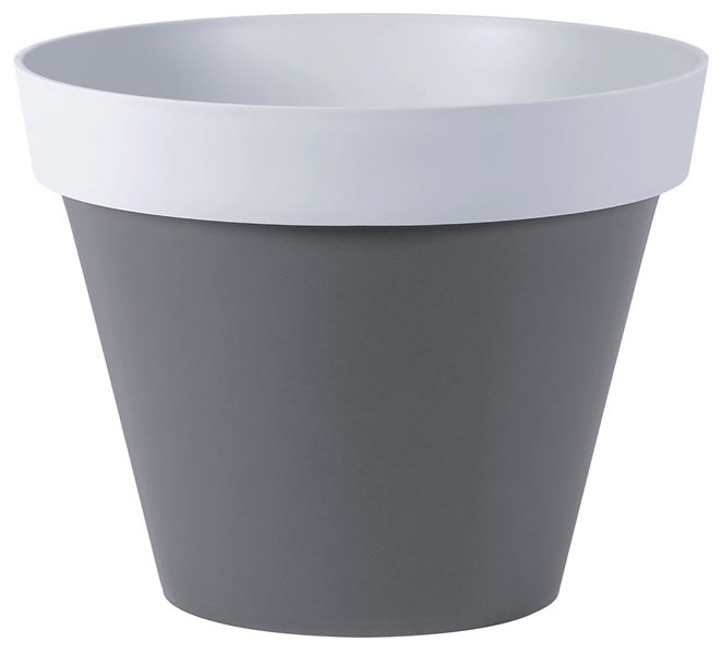 Pot style bicolore 40 cm 23l gris