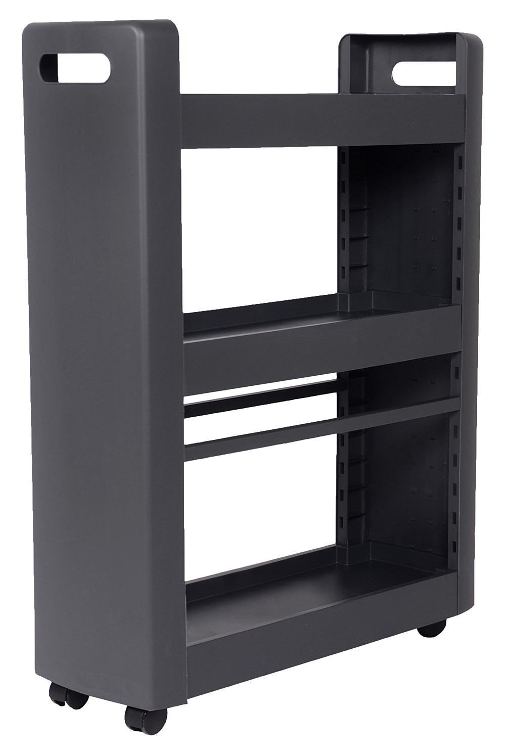 Meuble De Rangement Mobilo EDA Dim. 60 X 22 X 79 Cm Trois Bacs Modulables Coloris Gris Anthracite  EDA